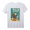 HapDuck T-Shirt mit Felix The Cat, der eine große Biss aus dem Mond nimmt – Lustiges Retro-Design für Geburtstagsfeiern
