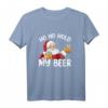 Ho Ho Hold My Beer Santa Claus Weihnachts-T-Shirt 2021 – Lustiges Festtagsoutfit für Männer und Frauen, perfektes Geschenk für Bierliebhaber und Weihnachten