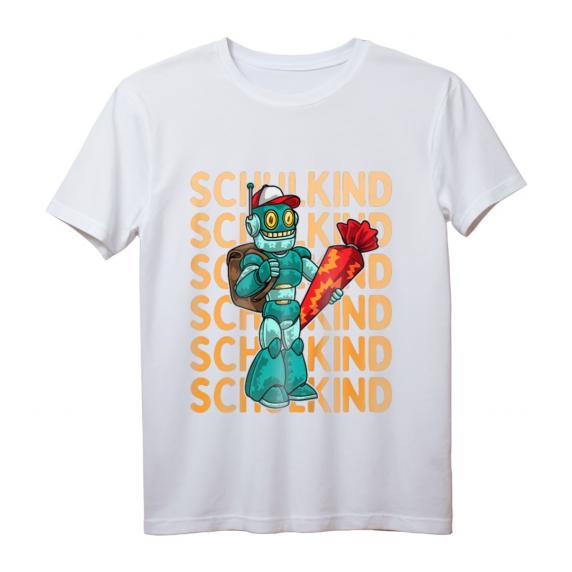 Kinder Einschulung Junge Schulkind 2023 Comic Roboter T-Shirt – Lustiges Schulanfangsgeschenk für Erstklässler mit Schultüte Kinder Einschulung Junge Schulkind 2023 Comic Roboter T-Shirt – Lustiges Schulanfangsgeschenk für Erstklässler mit Schultüte