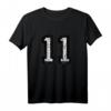 Nummer 11 Vintage Schwarz/Weiß T-Shirt – Stylisches Geschenk für Sportler, Jubiläum & Geburtstag