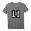 Nummer 11 Vintage Schwarz/Weiß T-Shirt – Stylisches Geschenk für Sportler, Jubiläum & Geburtstag