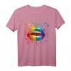 LGBT Rainbow Kiss T-Shirt - Pride Regenbogen Mund für Gleichheit, CSD Paraden & Supporter
