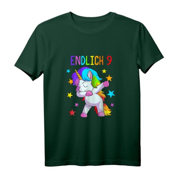 Geburtstagsshirt für 9-jährige Mädchen mit Einhorn-Motiv – Perfektes Geschenk & Outfit für den Kindergeburtstag