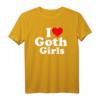 I Love Heart Goth Girls T-Shirt - Klassischer Schnitt, doppelt genähter Saum, perfekt für Gothic- und Emo-Fans
