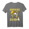 Kinder Bagger Jungen 4 Jahre Geburtstags-T-Shirt – Baustelle Design für den 4. Geburtstag, perfekt für Jungen und Kindergartenkinder