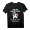 Kinder Bye bye Kindergarten ich rock jetzt die Schule - Mädchen T-Shirt für Schulanfang mit Einhorn Motiv, perfekt für die Einschulung 2022