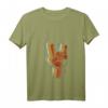 Damen Teufelshörne Zeichen Retro Vintage Metal Fork Pommesgabel T-Shirt mit V-Ausschnitt – Perfektes Geschenk für Rock- und Metal-Fans und Musiker