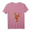 Damen Teufelshörne Zeichen Retro Vintage Metal Fork Pommesgabel T-Shirt mit V-Ausschnitt – Perfektes Geschenk für Rock- und Metal-Fans und Musiker