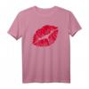 Kuss Lippen T-Shirt für Singles & Verliebte - Romantisches, Trendiges Shirt für Dates und besondere Anlässe