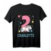 Kinder Charlotte Mädchen Einhorn Ich bin 2 Jahre alt Geburtstags T-Shirt - Perfekt für den 2. Kindergeburtstag und Einhorn Fans