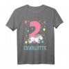 Kinder Charlotte Mädchen Einhorn Ich bin 2 Jahre alt Geburtstags T-Shirt - Perfekt für den 2. Kindergeburtstag und Einhorn Fans