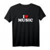 HapDuck T-Shirt mit I Love Music & I Heart Music - Lustiges Musik Fan Shirt für Geburtstag, Weihnachten & Geschenkideen