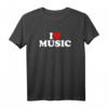 HapDuck T-Shirt mit I Love Music & I Heart Music - Lustiges Musik Fan Shirt für Geburtstag, Weihnachten & Geschenkideen
