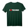 Ich liebe Techno T-Shirt mit Herz-Artwork – Perfektes Geschenk für Elektronik- und Musikfans zu Geburtstag, Valentinstag & Weihnachten
