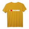 Ich liebe Techno T-Shirt mit Herz-Artwork – Perfektes Geschenk für Elektronik- und Musikfans zu Geburtstag, Valentinstag & Weihnachten