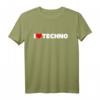 Ich liebe Techno T-Shirt mit Herz-Artwork – Perfektes Geschenk für Elektronik- und Musikfans zu Geburtstag, Valentinstag & Weihnachten