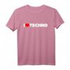 Ich liebe Techno T-Shirt mit Herz-Artwork – Perfektes Geschenk für Elektronik- und Musikfans zu Geburtstag, Valentinstag & Weihnachten
