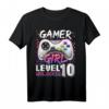 Gamer Girl Level 10 Freigeschaltetes Videospiel Geburtstags T-Shirt für Mädchen – Perfekt für 10. Geburtstag & Gaming Partys