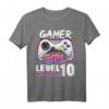 Gamer Girl Level 10 Freigeschaltetes Videospiel Geburtstags T-Shirt für Mädchen – Perfekt für 10. Geburtstag & Gaming Partys