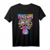 PEACE LOVE MUSIC Retro Rock & Roll Gitarre Vinyl Discs T-Shirt – Vintage Design für Festivals, Konzerte & Geburtstagsgeschenke