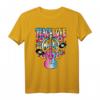PEACE LOVE MUSIC Retro Rock & Roll Gitarre Vinyl Discs T-Shirt – Vintage Design für Festivals, Konzerte & Geburtstagsgeschenke