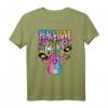 PEACE LOVE MUSIC Retro Rock & Roll Gitarre Vinyl Discs T-Shirt – Vintage Design für Festivals, Konzerte & Geburtstagsgeschenke