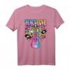 PEACE LOVE MUSIC Retro Rock & Roll Gitarre Vinyl Discs T-Shirt – Vintage Design für Festivals, Konzerte & Geburtstagsgeschenke