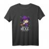 Damen Hexe T-Shirt mit Katze und Spruch ‚Ich Bin Eine Hexe Ich Darf Das‘ – Lustiges Halloween- und Alltagsoutfit für Frauen mit Humor